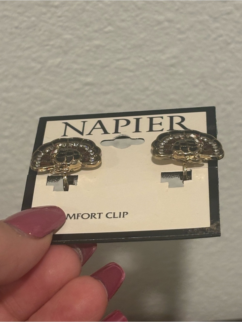 Napier Turkey-Shaped Clip Earrings - Picture 3 of 5